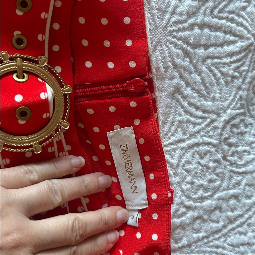 Zimmermann Red & white Polka Dot pants size 0. Wrap Top size 1 sold separately - Picture 10 of 16